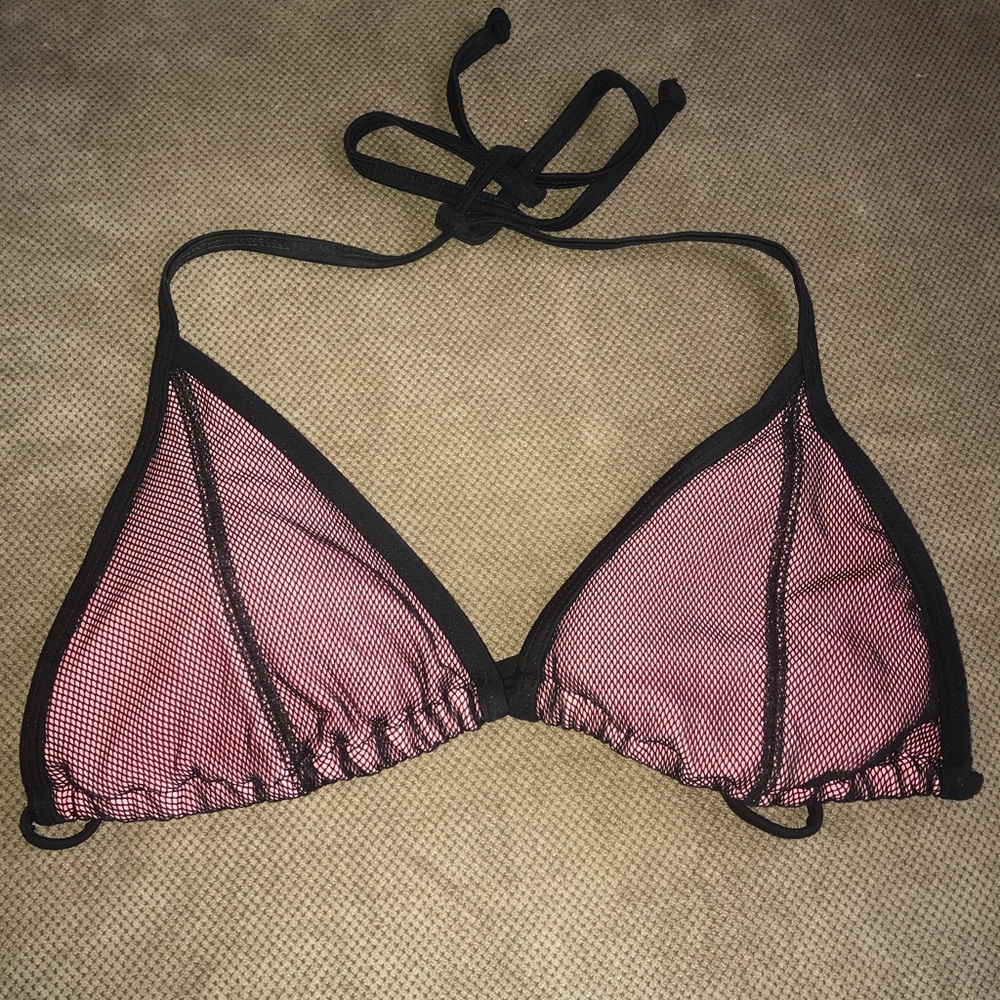Pink and Black Bikini Top